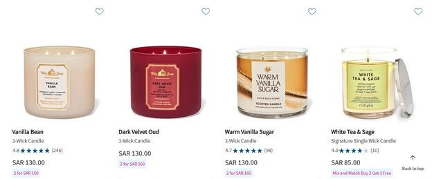 Bath and Body candle offers